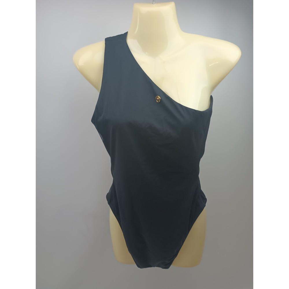Versace Women's Black Slashed One Piece Swimsuit Size 2